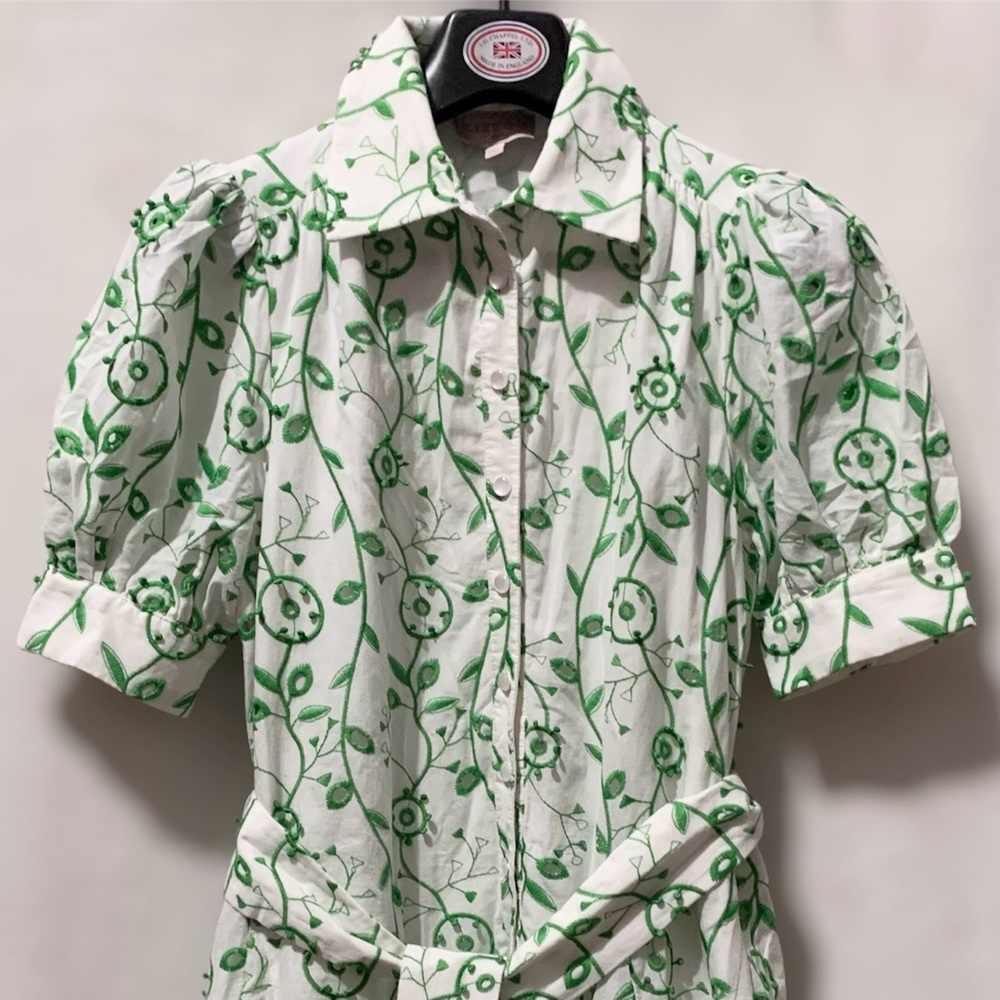Ciebon embroidered Floral Green and White Dress - Picture 8 of 14